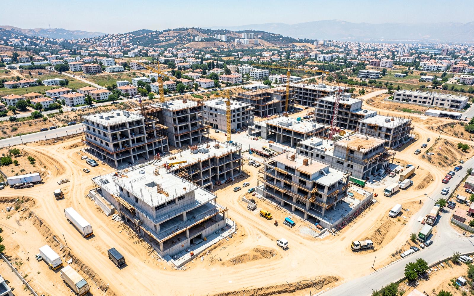 מבט אווירי על פרויקט בנייה רוויה
